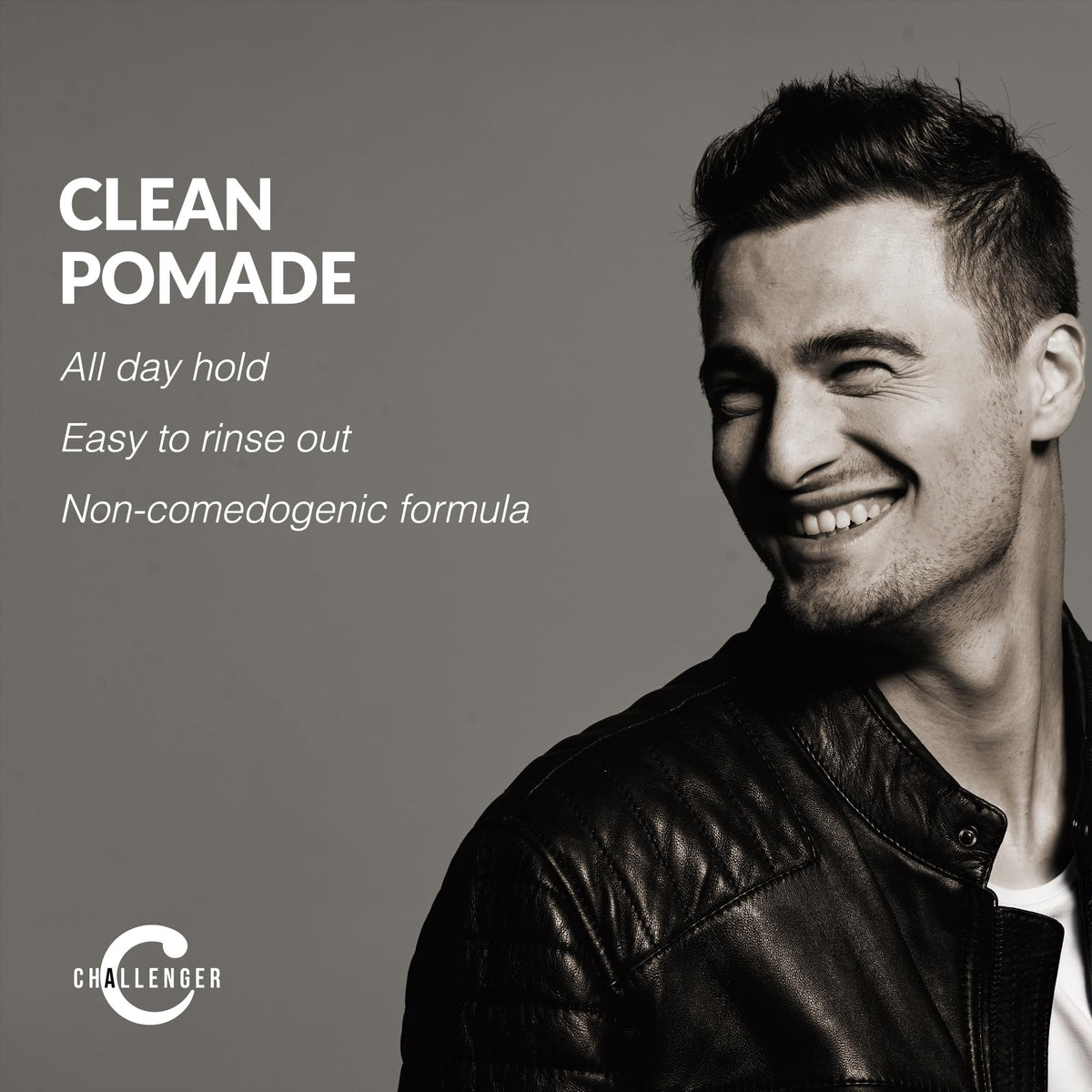 Challenger open 3oz jar revealing smooth cream texture for effortless styling