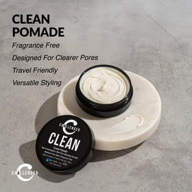 Challenger styled short hair lifestyle image showing natural matte finish benefit