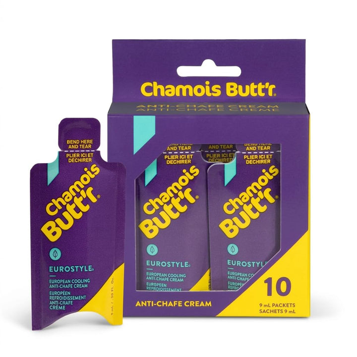 Chamois Butt'r Eurostyle packet pack front showing product and benefits