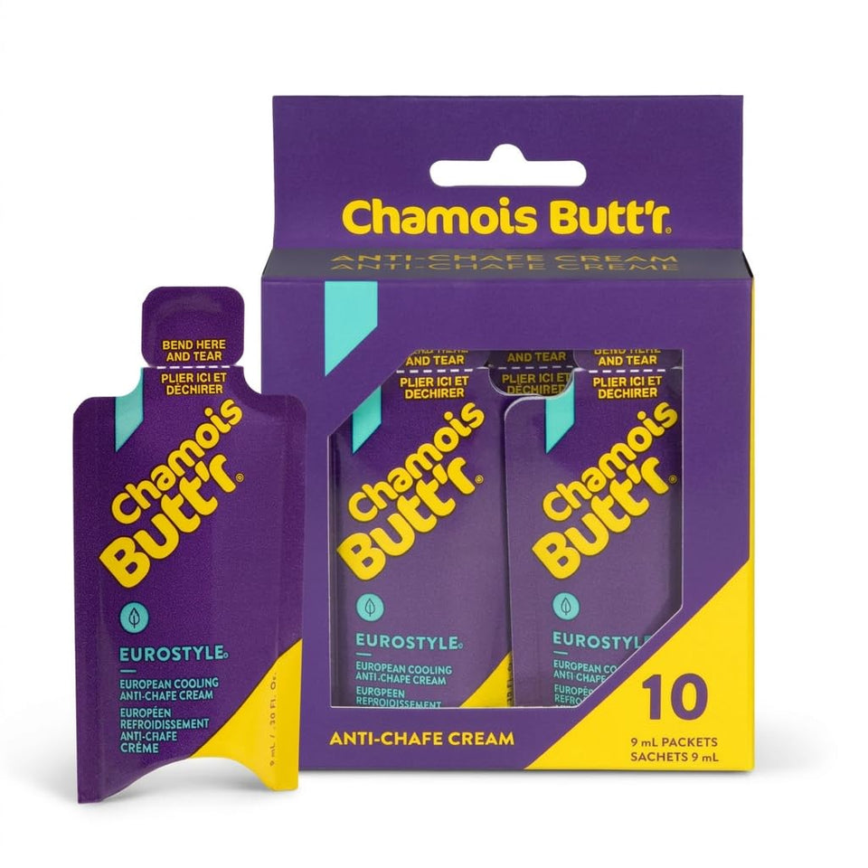 Chamois Butt'r Eurostyle packet pack front showing product and benefits
