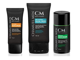 CHAMUEL MEN before and after skin showing improved texture and hydration
