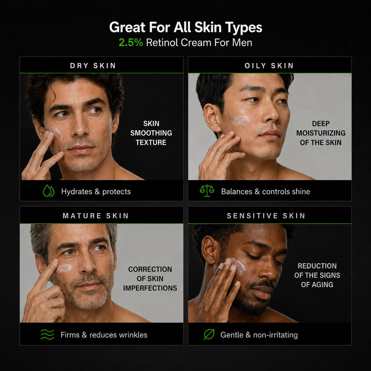 CHAMUEL MEN cream on hand being applied to show spreadability