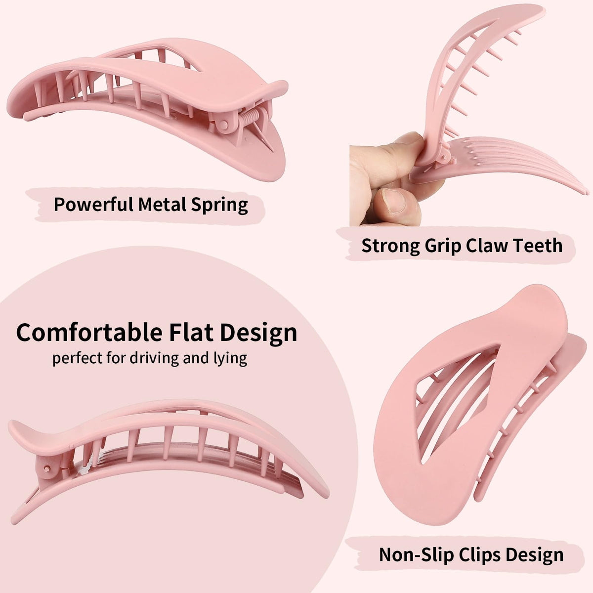 CHANDAT flat profile on model's head shows comfortable lay-flat contact