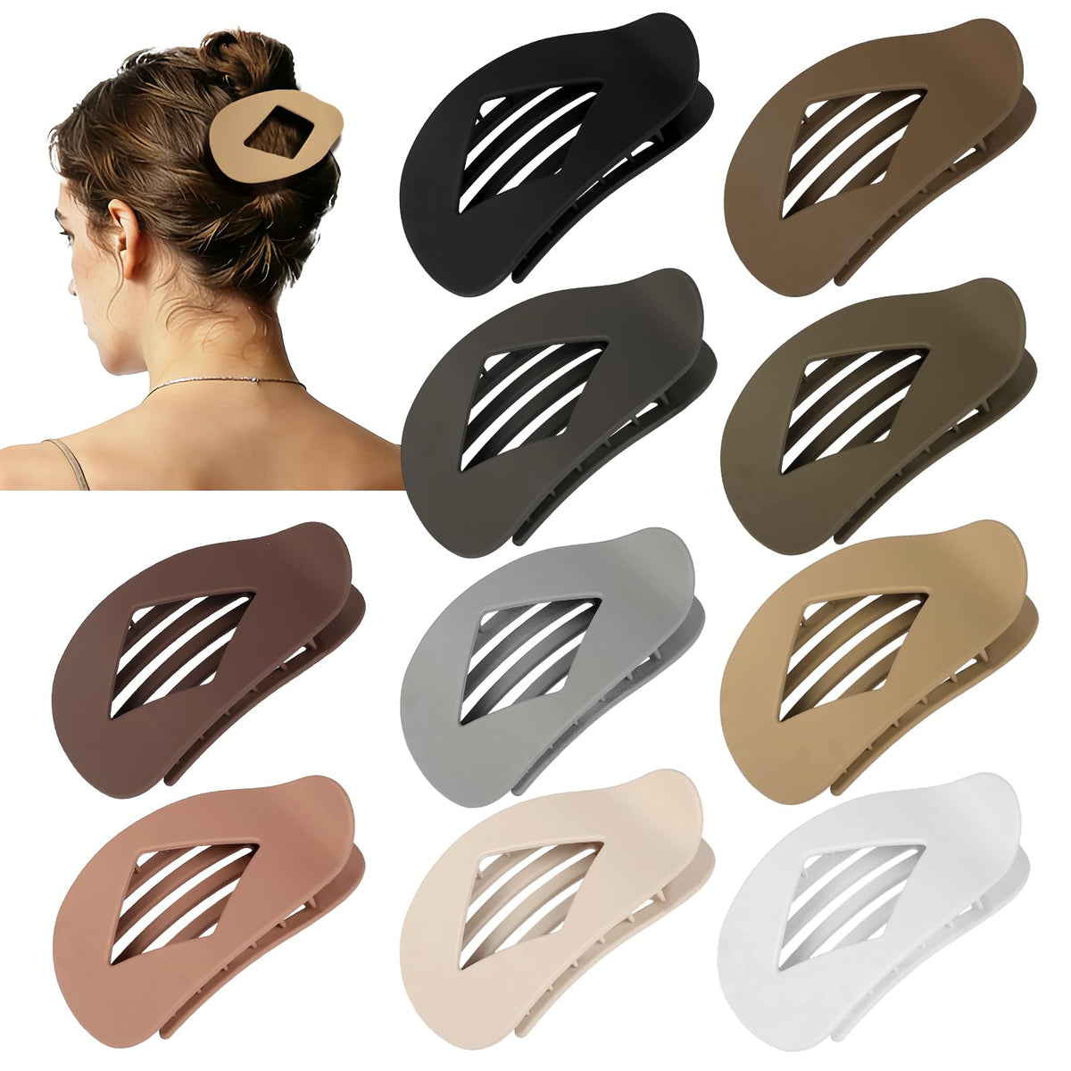 CHANDAT front view of ten matte clips showing organized packaging and ready-to-use convenience