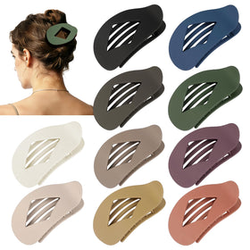 CHANDAT front view of 10 matte flat hair clips showing color mix and packaging benefit