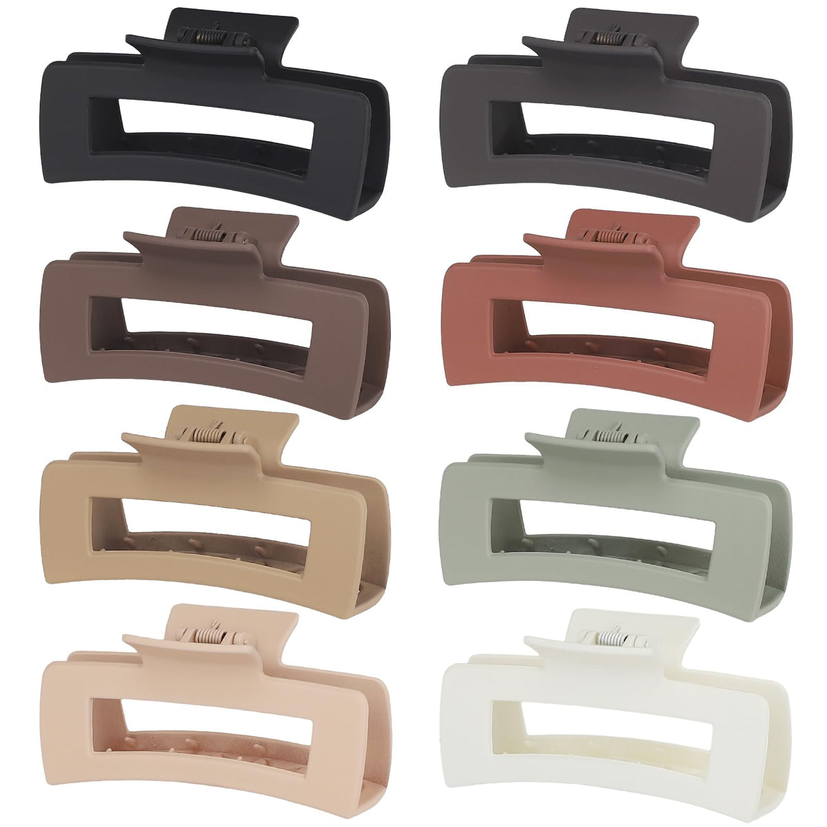 CHANDAT front view of 8-pack square claw clips shows neat packaging and variety
