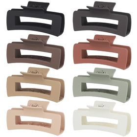 CHANDAT front view of 8-pack square claw clips shows neat packaging and variety