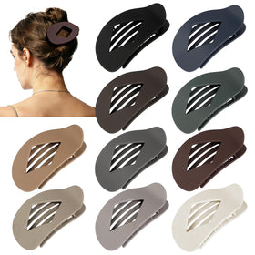 CHANDAT front view of ten matte flat hair clips showing full set and packaging, convenient versatile colors