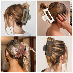 CHANDAT lifestyle image of woman commuting with clip in hairstyle showing all-day convenience