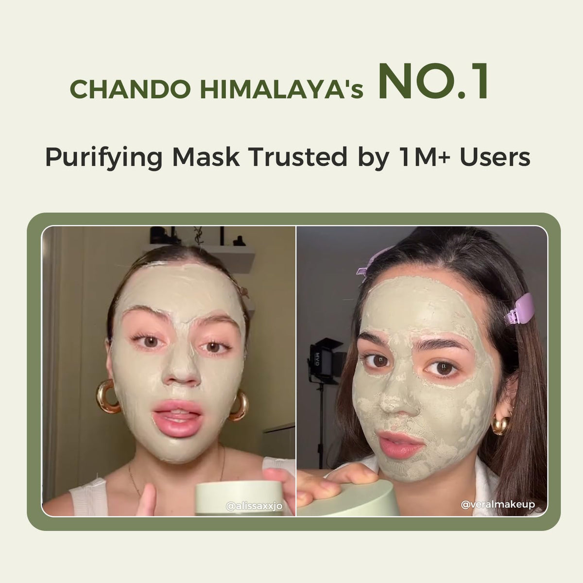 CHANDO HIMALAYA jar in hand showing 3.52 fl.oz scale for portion understanding