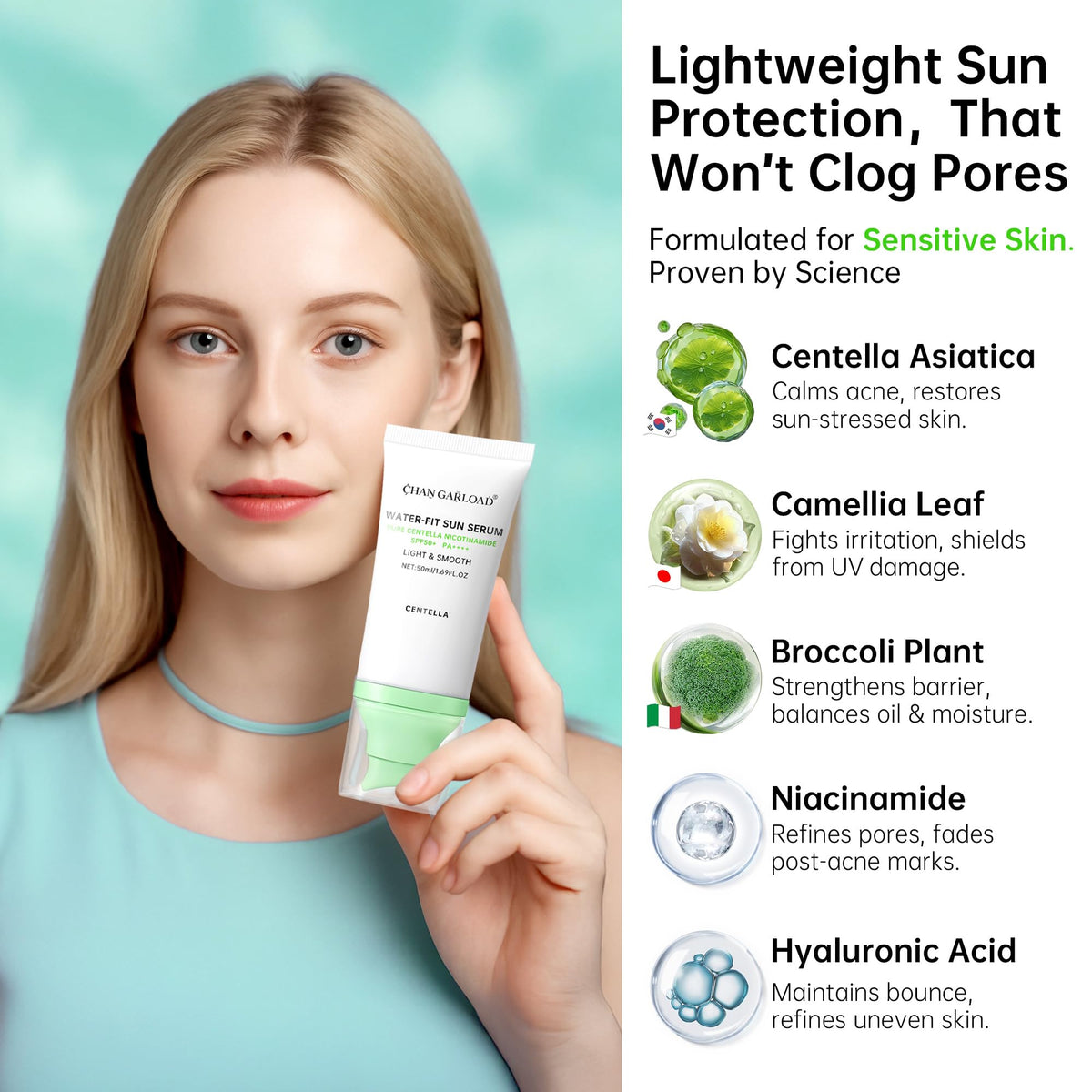 CHANGARLOAD ingredients label with Madagascar Centella benefit highlighted