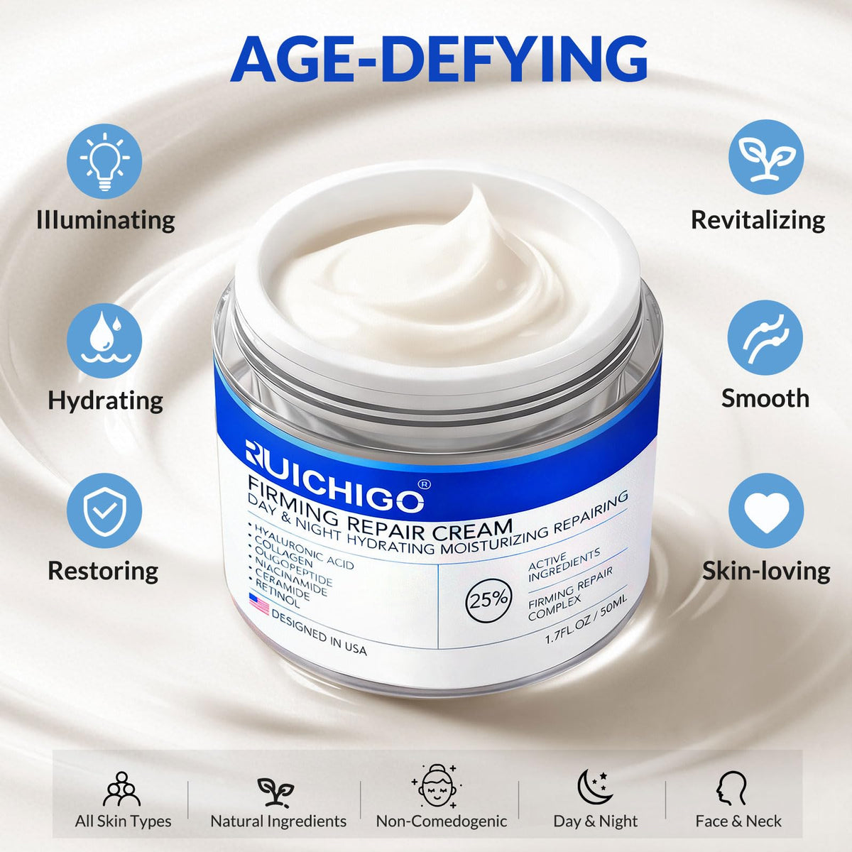 CHAOGOHUI ingredients display with ceramides and hyaluronic acid for barrier repair