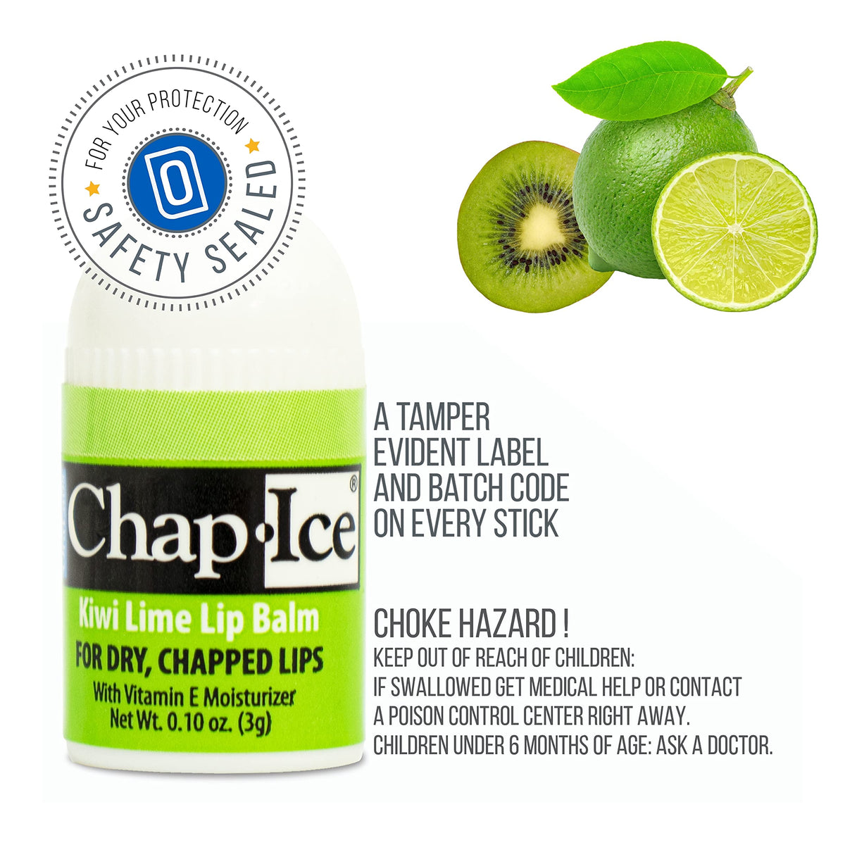 CHAP-ICE flavor labels showing Cherry, Citrus Orange, and Kiwi Lime options