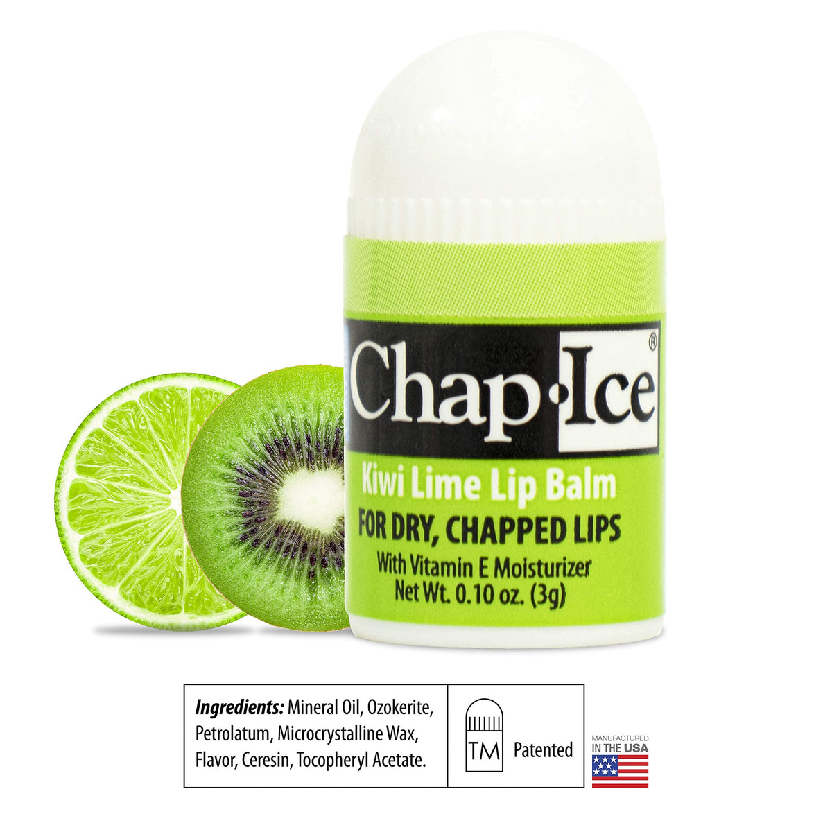 CHAP-ICE balm texture on lips demonstrating smooth hydration and non-greasy finish