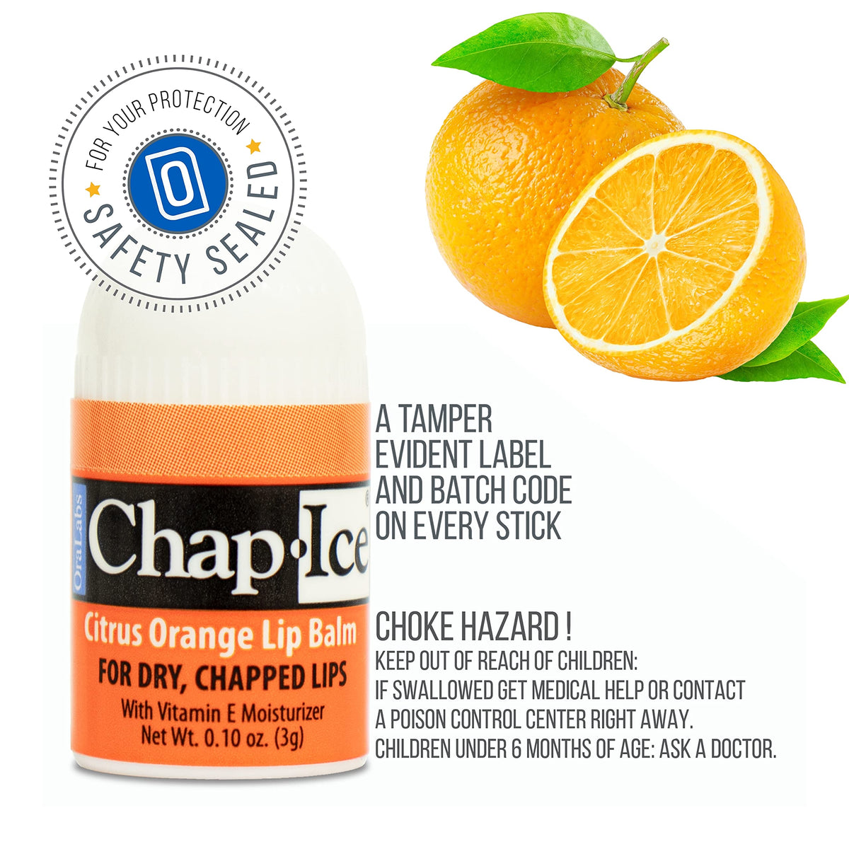 CHAP-ICE lip balm texture on stick illustrating smooth moisturizing finish