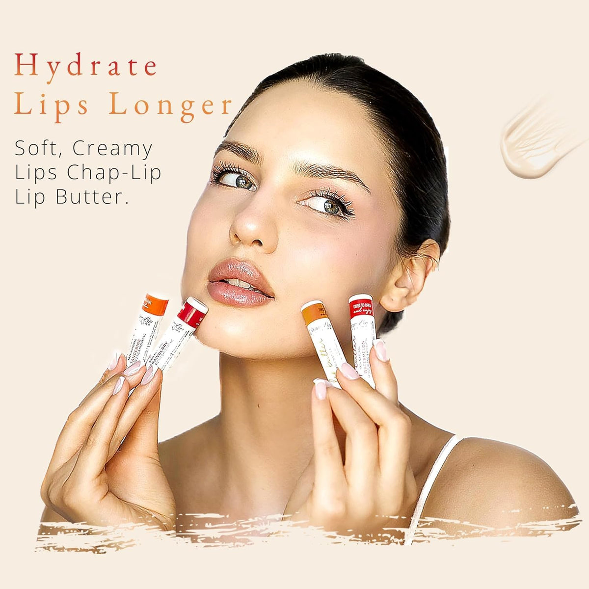CHAP-LIP closeup ingredients label highlighting coconut oil and cocoa butter for nourishment
