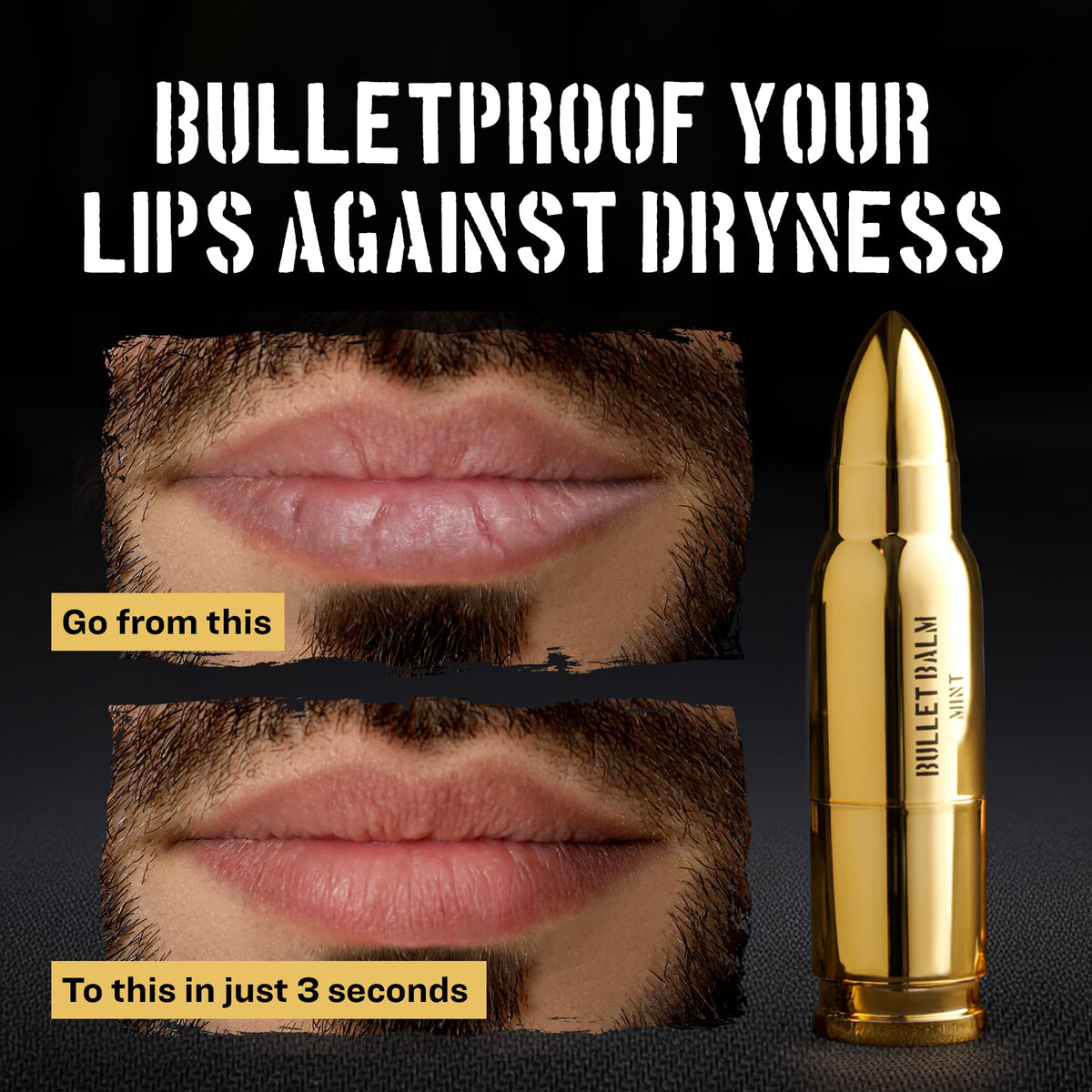ChapChamp bullet open top application demonstrating quick lip coverage benefit