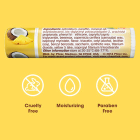 ChapStick Aloha Coconut tube twist-up close-up showing smooth balm texture and moisturizing effect