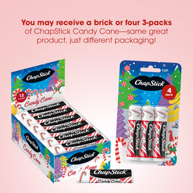 ChapStick Candy Cane single stick close-up showing smooth balm and easy glide