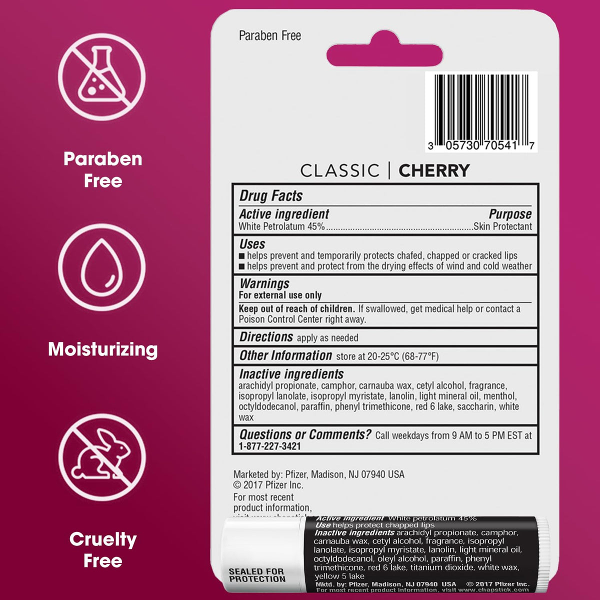 ChapStick original and cherry tubes side-by-side showing choice and versatility