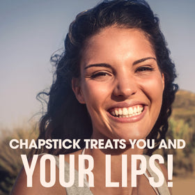ChapStick cherry tube in hand showing portable size and quick access benefit