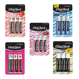 ChapStick front packaging showing five packs and variety for easy choice