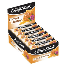 ChapStick clover honey front packaging showing 12-pack and branding benefit: easy sharing