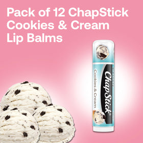 ChapStick Cookies & Cream open tube showing balm texture for smooth moisturization