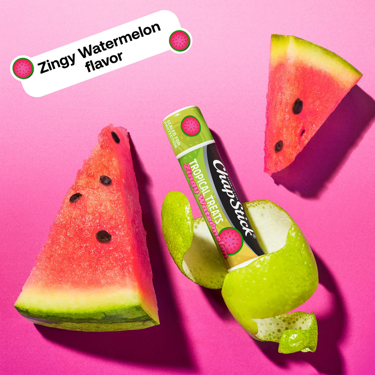 ChapStick Fizzy Grape untwisted showing texture and easy application