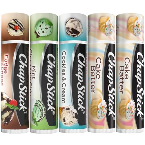 ChapStick front packaging collection showing five flavored tubes, convenient variety