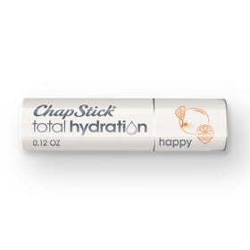 ChapStick front packaging showing orange and lemon flavor benefit hydration