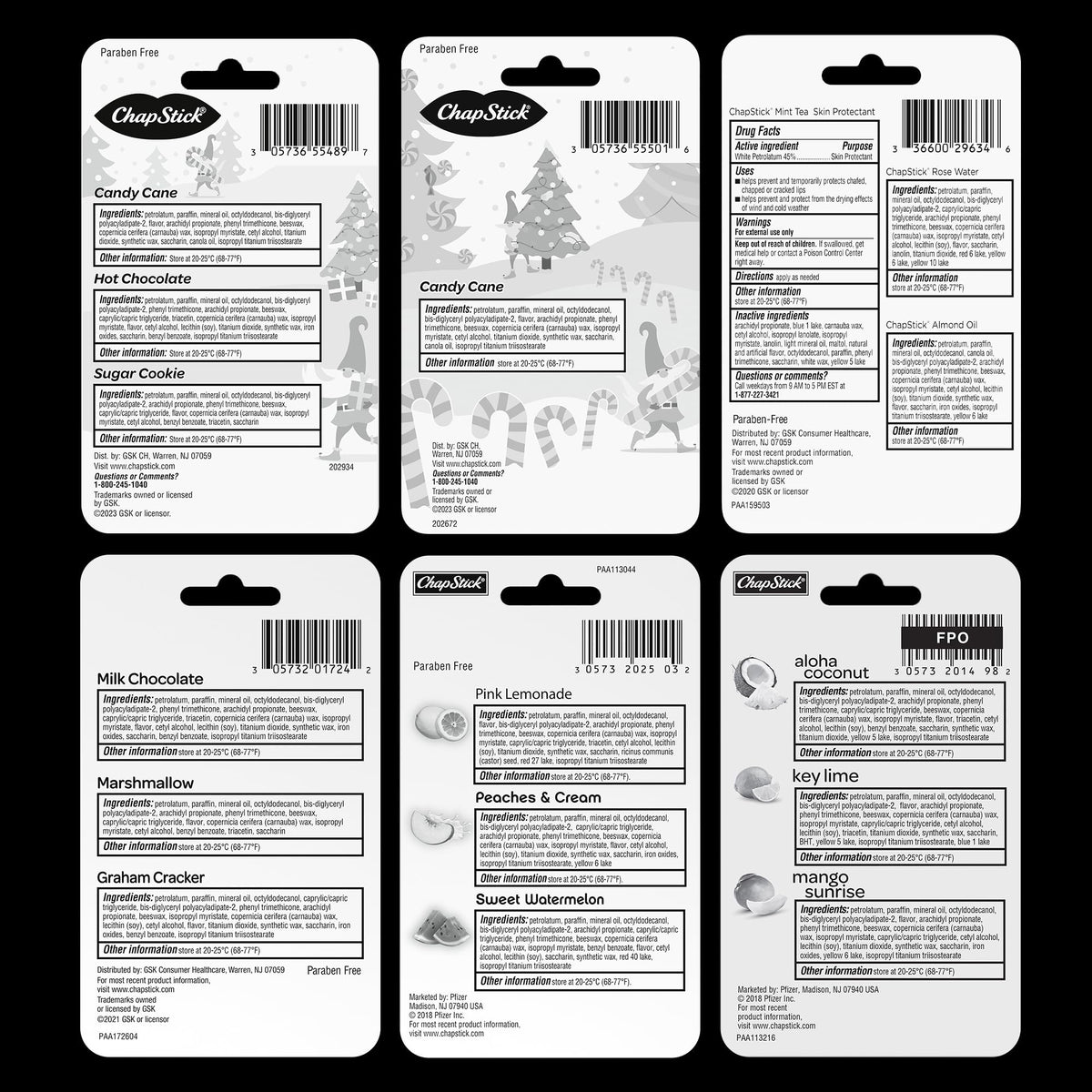 Holiday display of ChapStick packs demonstrating seasonal gifting appeal