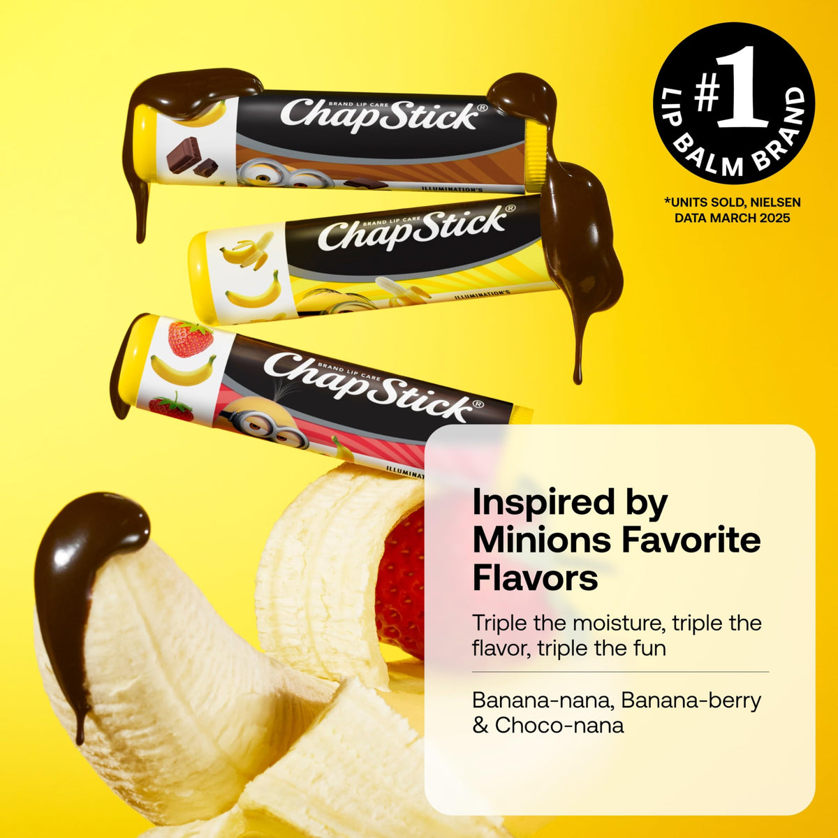 ChapStick Minions six sticks displayed together showing variety and shareable set