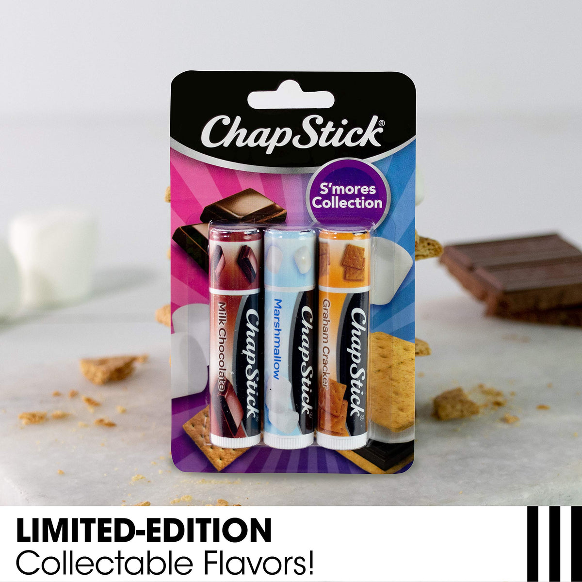 ChapStick Mint Chocolate Chip texture detail highlighting non-greasy finish
