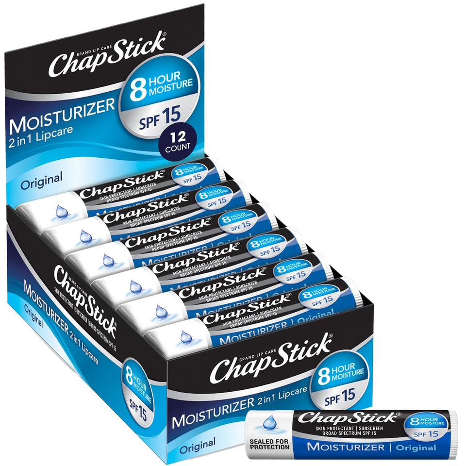ChapStick front packaging showing Original stick and SPF benefit