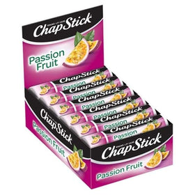 ChapStick Passionfruit front packaging showing flavor and 12-pack convenience for everyday use