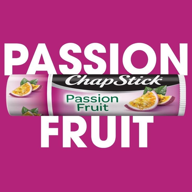 ChapStick Passionfruit held in hand to show tube size and portability for on-the-go hydration