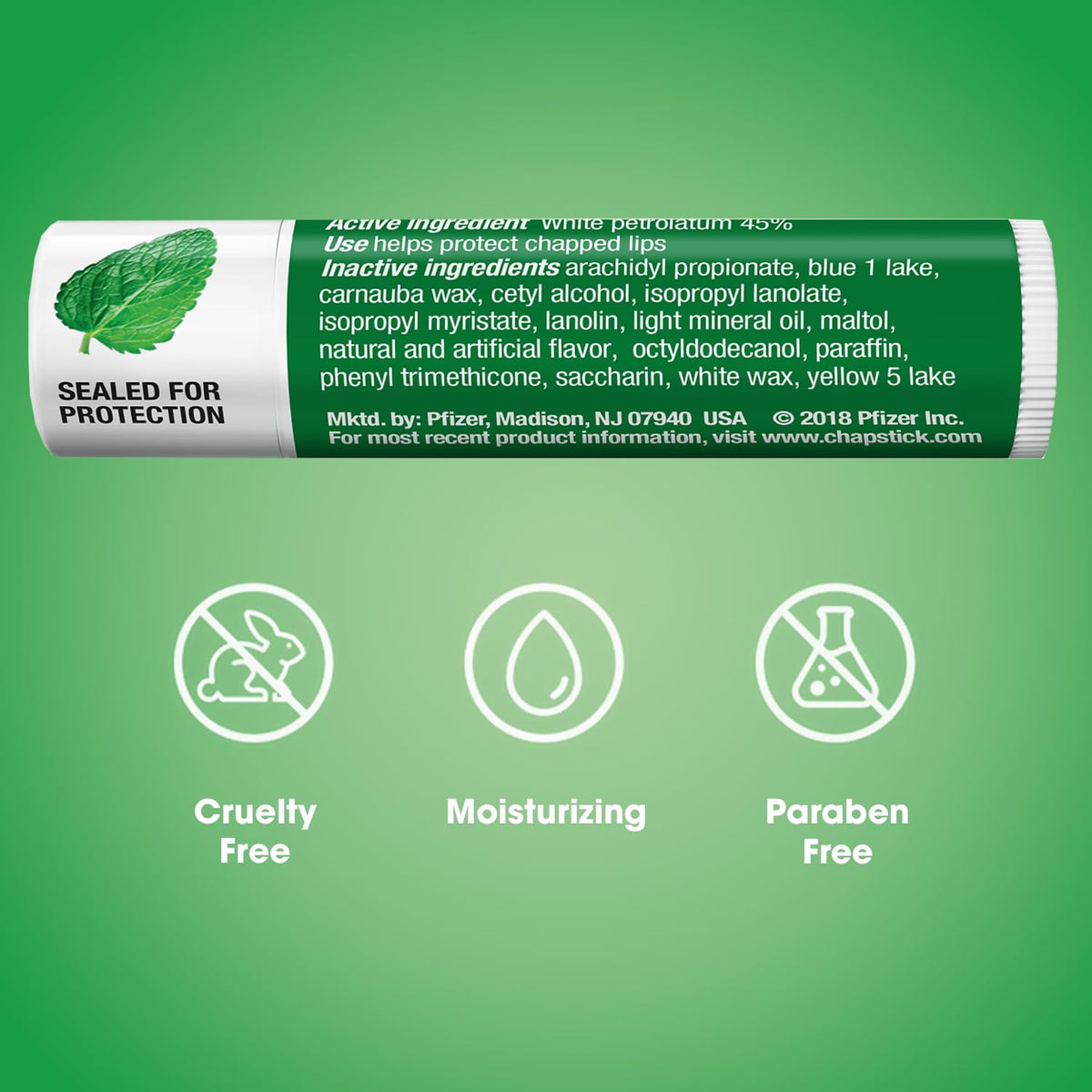 Person using ChapStick spearmint outdoors showing protection during activity
