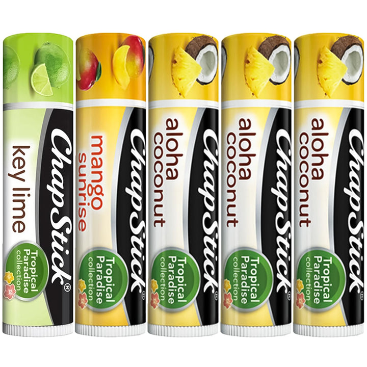 ChapStick front packaging showing Tropical Paradise set for easy selection and portability