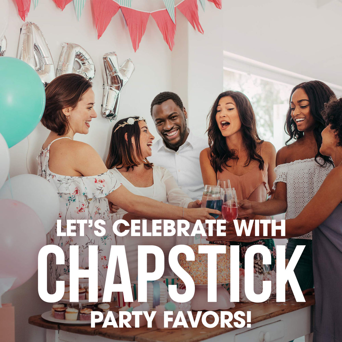 ChapStick tube close-up highlighting angel food flavor and easy grip