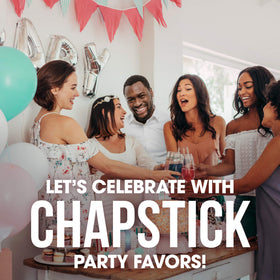 ChapStick tube close-up highlighting angel food flavor and easy grip