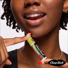 ChapStick being applied to lips showing quick soothing and comfort
