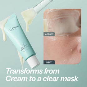 CHARDE application on cheek demonstrating precise mask placement and benefit