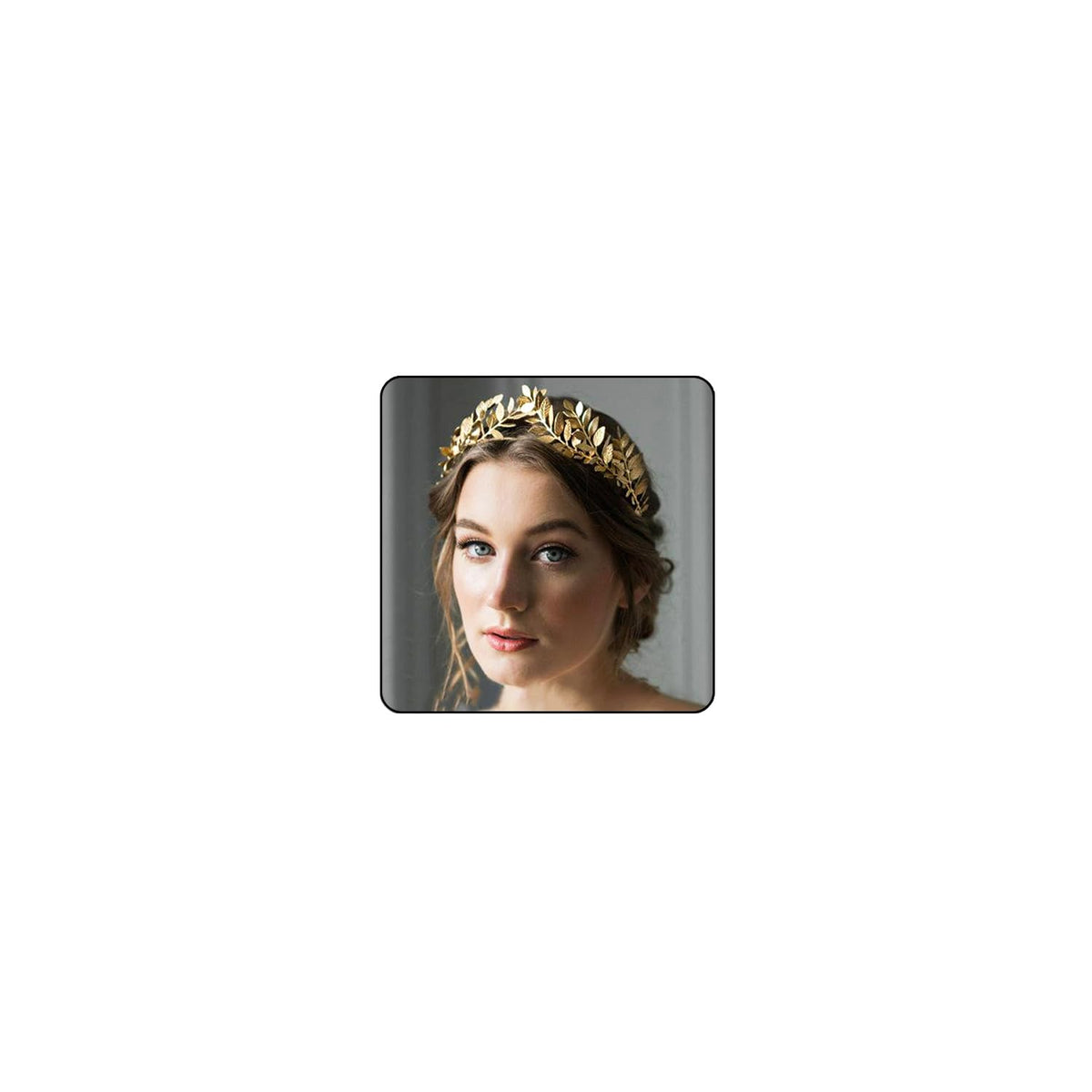 Chargances gold leaf crown front view showing ornate baroque leaves and elegant shine