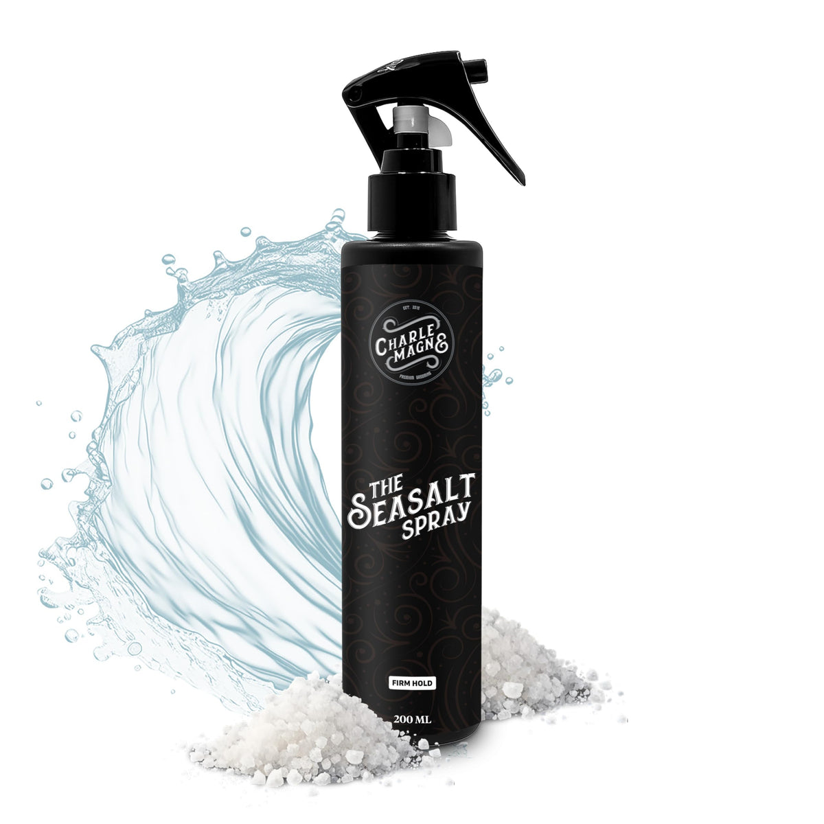 Charlemagne front packaging showing bottle and label, clear styling benefit