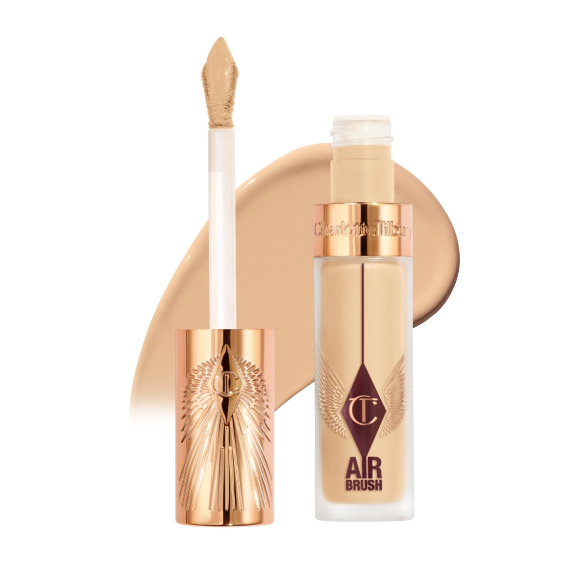 Charlotte Tilbury front packaging showing product and sleek cap, promotes polished look
