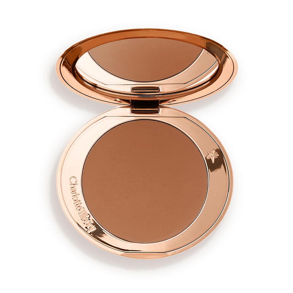Charlotte Tilbury front compact showing refillable bronzer for neat storage