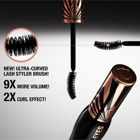 Charlotte Tilbury application close-up on lashes creating dramatic lift and separation