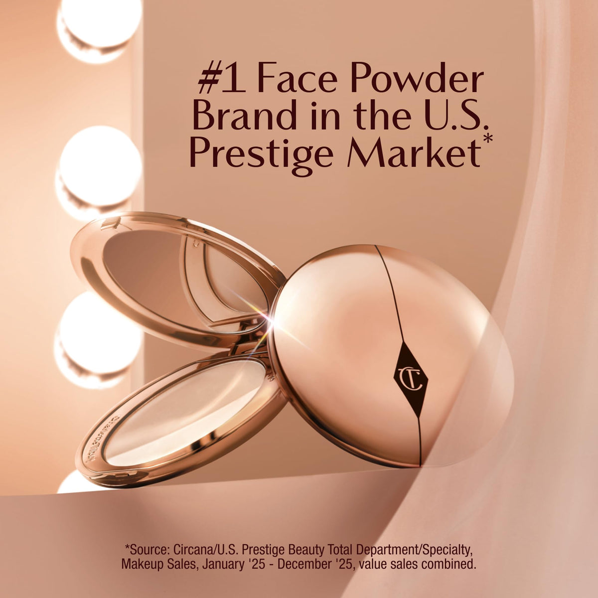 Charlotte Tilbury product applied with brush showing even application and shine control benefit