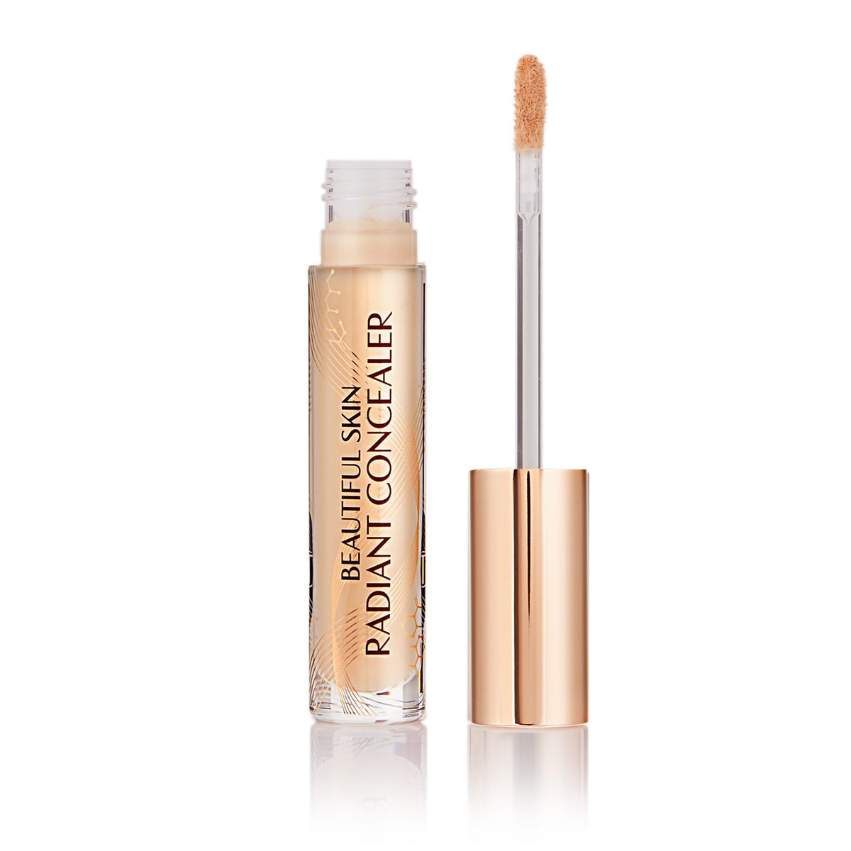 Charlotte Tilbury front packaging showing sleek concealer tube and branding benefit brightening